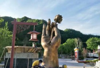 彩繪佛手雕塑 電鍍現(xiàn)代觀音手雕塑 公園雕塑
