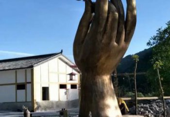 仿真佛手雕塑 電鍍現代觀音手雕塑 部隊雕塑