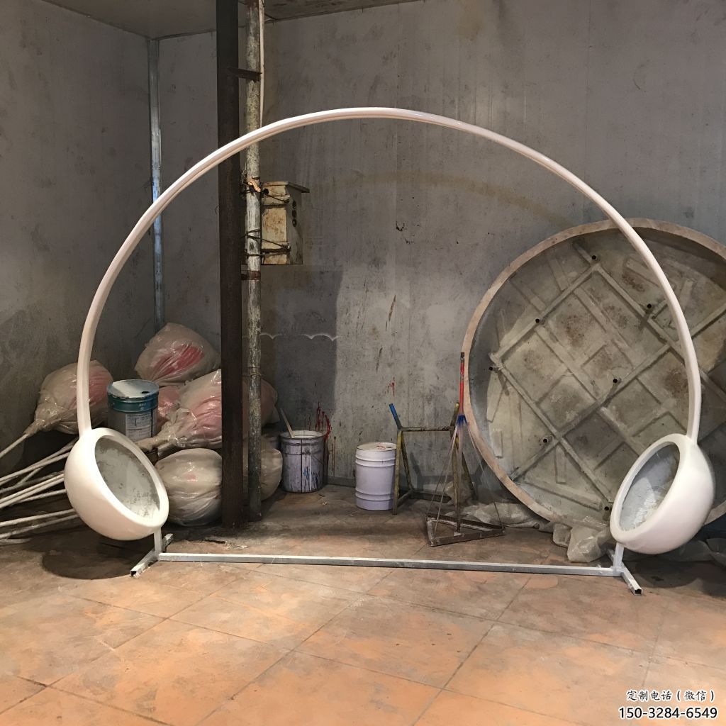 別墅區耳麥雕塑 大型別墅區耳機雕塑 剪影音樂雕塑