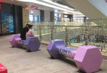 中式啞鈴雕塑 啞光體育雕塑 游樂場景觀雕塑