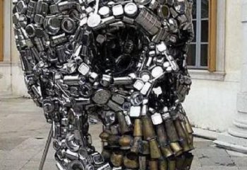 大型商場(chǎng)骷髏雕塑 仿真鬼怪雕塑 鏡面骷髏頭雕塑