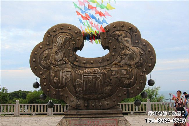 幾何鎖子雕塑 發光公園雕塑 大門口同心鎖雕塑