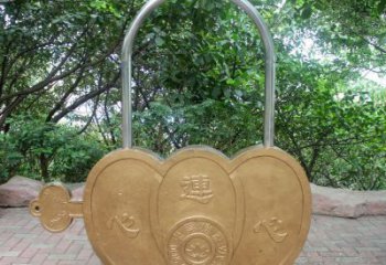 公園鎖子雕塑 鏡面公園同心鎖雕塑 景觀雕塑