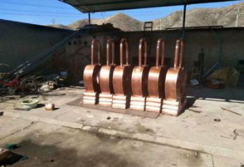 商業街鎖子雕塑 烤漆雕塑 彩繪同心鎖雕塑