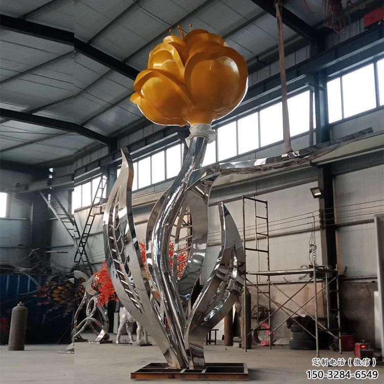 創意月季花雕塑 啞光花卉雕塑 公園花朵雕塑