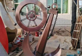 美陳船錨雕塑 異形噴水雕塑 酒店碼頭雕塑