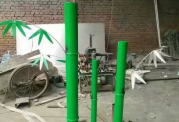 噴漆竹葉雕塑 中式村口竹類雕塑 草地植物雕塑