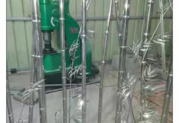 竹葉雕塑 歐式步行街竹類雕塑 大型商場植物雕塑