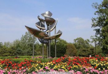 抽象月季花雕塑 啞光花卉雕塑 室內(nèi)花朵雕塑