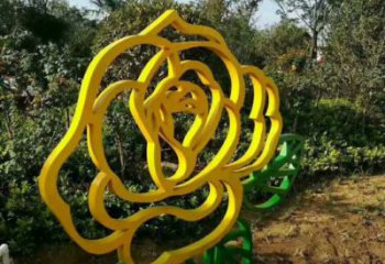 房地產(chǎn)月季花雕塑 剪影花卉雕塑 鍛造花朵雕塑