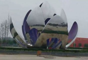 大型蓮花雕塑 鍛造發光水蓮花雕塑 房地產花卉雕塑