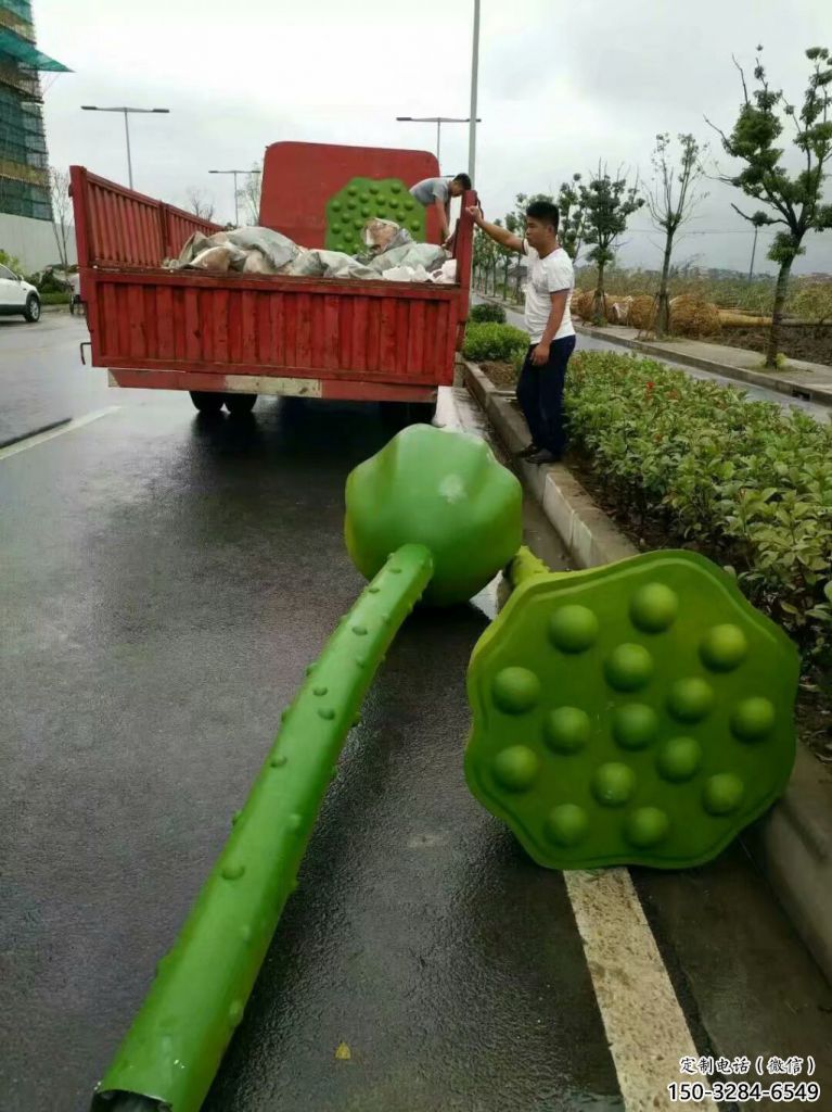 公園蓮藕雕塑 創意企業雕塑 美陳蓮科雕塑