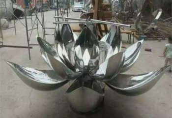 拉絲蓮花雕塑 鏤空創意花卉雕塑 別墅區花卉雕塑