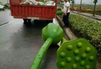 公園蓮藕雕塑廠家 創意企業雕塑 美陳蓮科雕塑