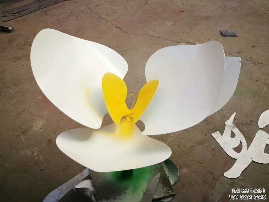 仿真蘭花雕塑 異形噴水玉蘭花雕塑 花卉雕塑