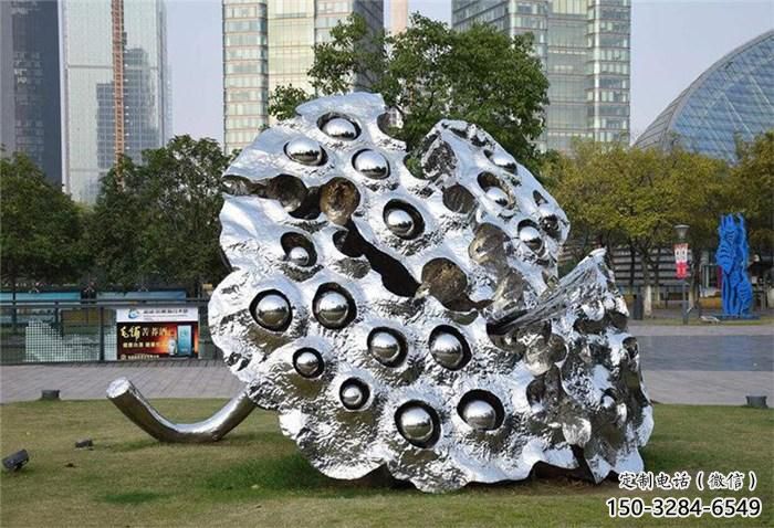 中式蓮蓬雕塑 啞光植物雕塑 游樂場(chǎng)雕塑