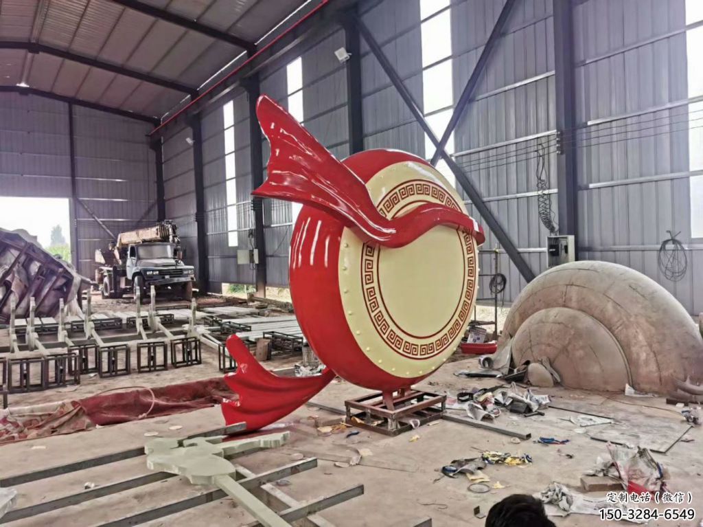 房地產(chǎn)戰(zhàn)鼓雕塑 剪影喜慶雕塑 鍛造民族雕塑