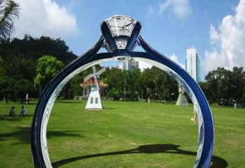 戒指大門(mén)雕塑，現(xiàn)代景觀(guān)小品，不銹鋼戒指拱門(mén)雕塑