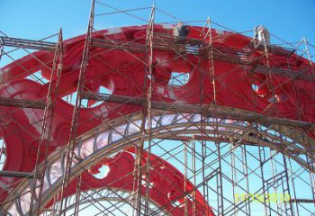 現(xiàn)代拱門雕塑,鏤空藝術制作，不銹鋼金屬大門雕塑