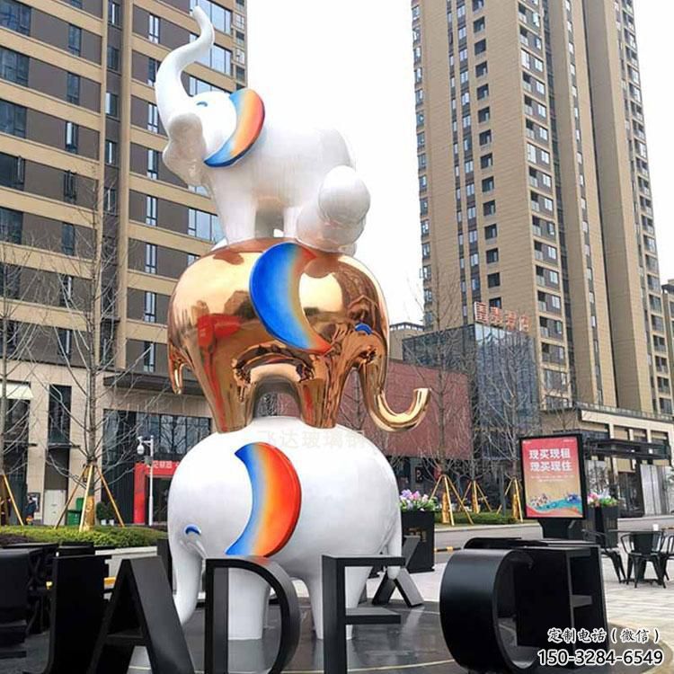 大象雕塑定價，街頭雕塑，烤漆卡通大象雕塑定價