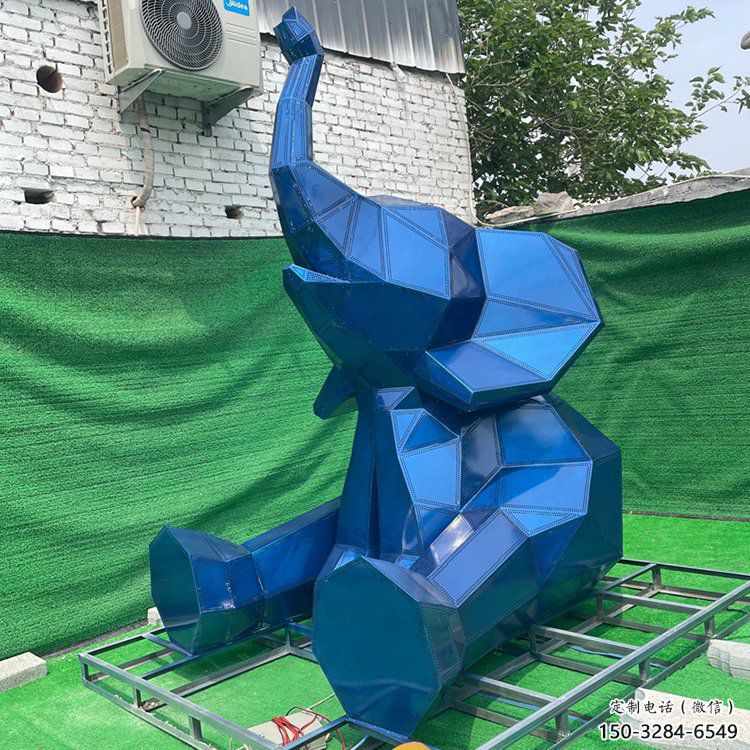 大型大象雕塑常用，戶外擺放，烤漆大象雕塑展示