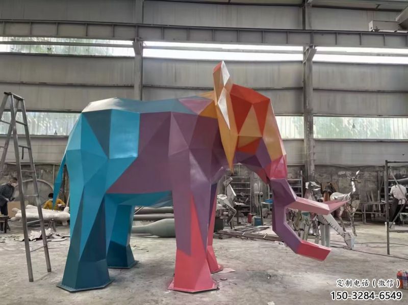 鋼鑄大象雕塑常用，金屬組合，景觀烤漆大象雕塑定價