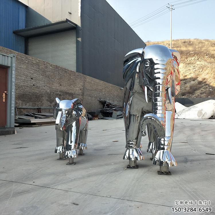 仿真大象雕塑廠家，動(dòng)物景觀雕塑，不銹鋼動(dòng)物雕塑制作