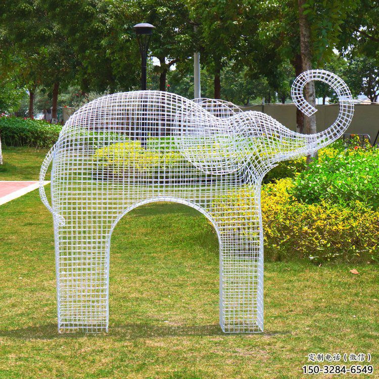 標志大象雕塑定價，景觀概念，鏤空主題大象雕塑預定