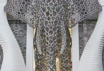 大象頭雕塑預定，城區小品，鏤空大象雕塑制造商