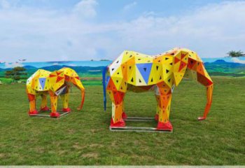 金屬大象雕塑制作觀賞型，城市裝飾，空間烤漆大象雕塑標(biāo)準(zhǔn)