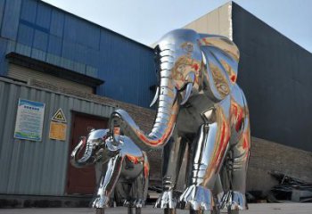 不銹鋼大象雕塑廠家，動物景觀雕塑，不銹鋼動物雕塑加工