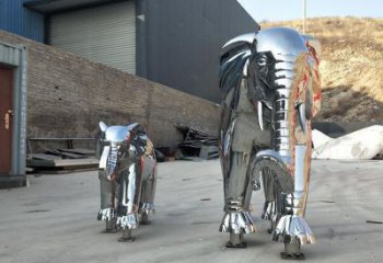 仿真大象雕塑廠家，動物景觀雕塑，不銹鋼動物雕塑制作