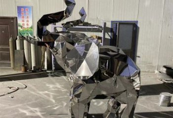 金屬大象鑄造觀賞型，露天雕塑，鏡面大象雕塑訂做