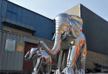 景觀大象雕塑供求，白鋼構(gòu)件，鏡面大象雕塑觀賞型