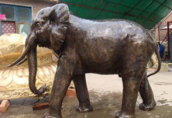 園林大象雕塑供應，動物雕塑，銅大象雕塑素材制造