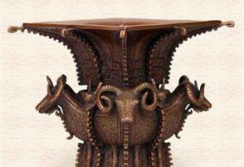 戶外四羊方尊銅雕生產