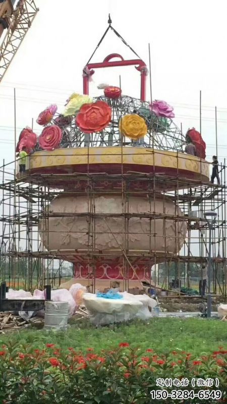 景觀花籃雕塑擺件優(yōu)選，陸地?cái)[件，園林藝術(shù)不銹鋼花籃雕塑供應(yīng)