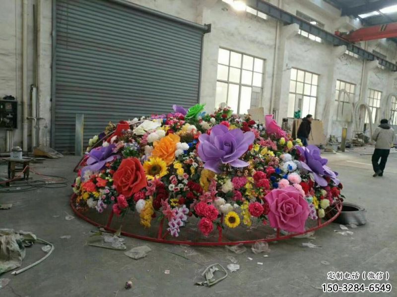 花朵景觀花籃雕塑供給，戶外雕塑，小區(qū)景觀花朵花籃雕塑選用