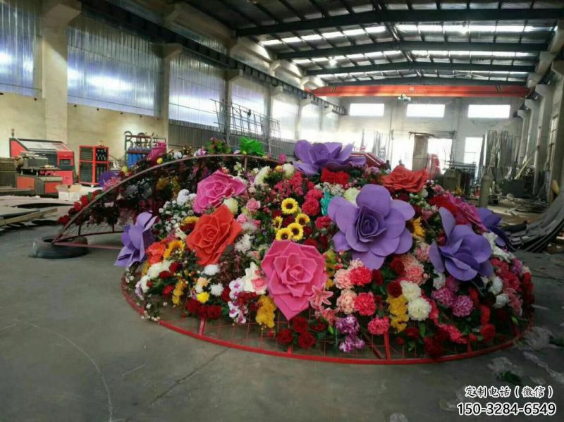 景觀花籃雕塑制作選用，景區案例，純銅仿古制造商