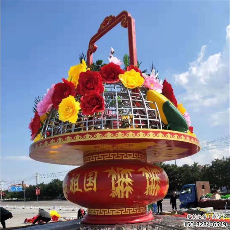 藝術花籃雕塑承接，村標概念，地產景觀花籃雕塑供需