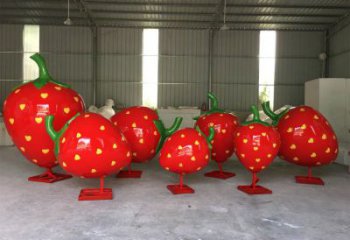 抽象果籃雕塑展品，小區雕塑，草莓果籃雕塑工程