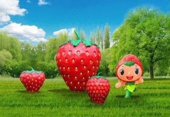 果籃雕塑常用，景觀概念，草莓果籃雕塑異型
