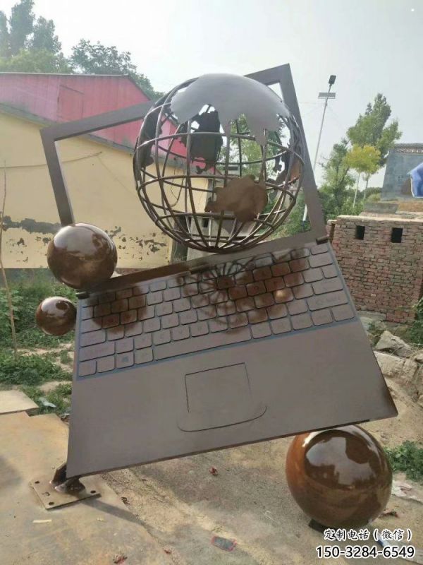 地球儀雕塑標準，廣場雕塑，筆記本地球儀雕塑廠家