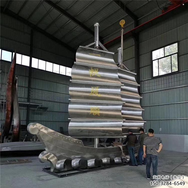 景區帆船雕塑，鍍金歐式雕塑，鐵藝材質