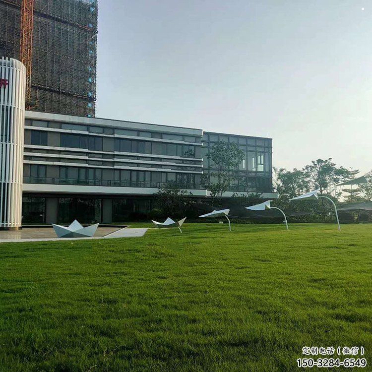 紙船雕塑通用，彩鋼制作，折紙船雕塑景觀指用