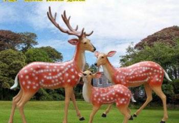 梅花鹿雕塑訂做，街景小品，戶外玻璃鋼梅花鹿雕塑制作