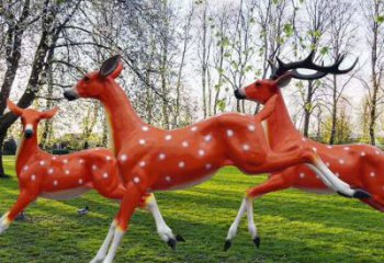 梅花鹿雕塑點(diǎn)擊，景觀雕塑，玻璃鋼梅花鹿雕塑供求