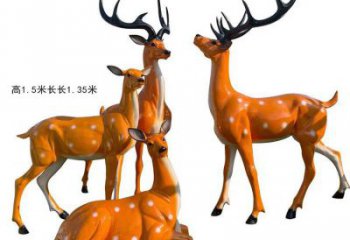 梅花鹿雕塑通用，街頭雕塑，玻璃鋼梅花鹿雕塑標準