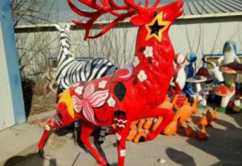 梅花鹿方案精品，景觀雕塑，玻璃鋼梅花鹿雕塑生產商