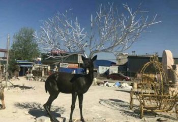 麋鹿雕塑承接，景區(qū)案例，仿銅麋鹿雕塑廠家